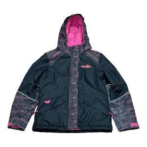 xmtn Jacket Girls 10 Black Pink Hooded Ski Snow Coat Insulated Winter Warm